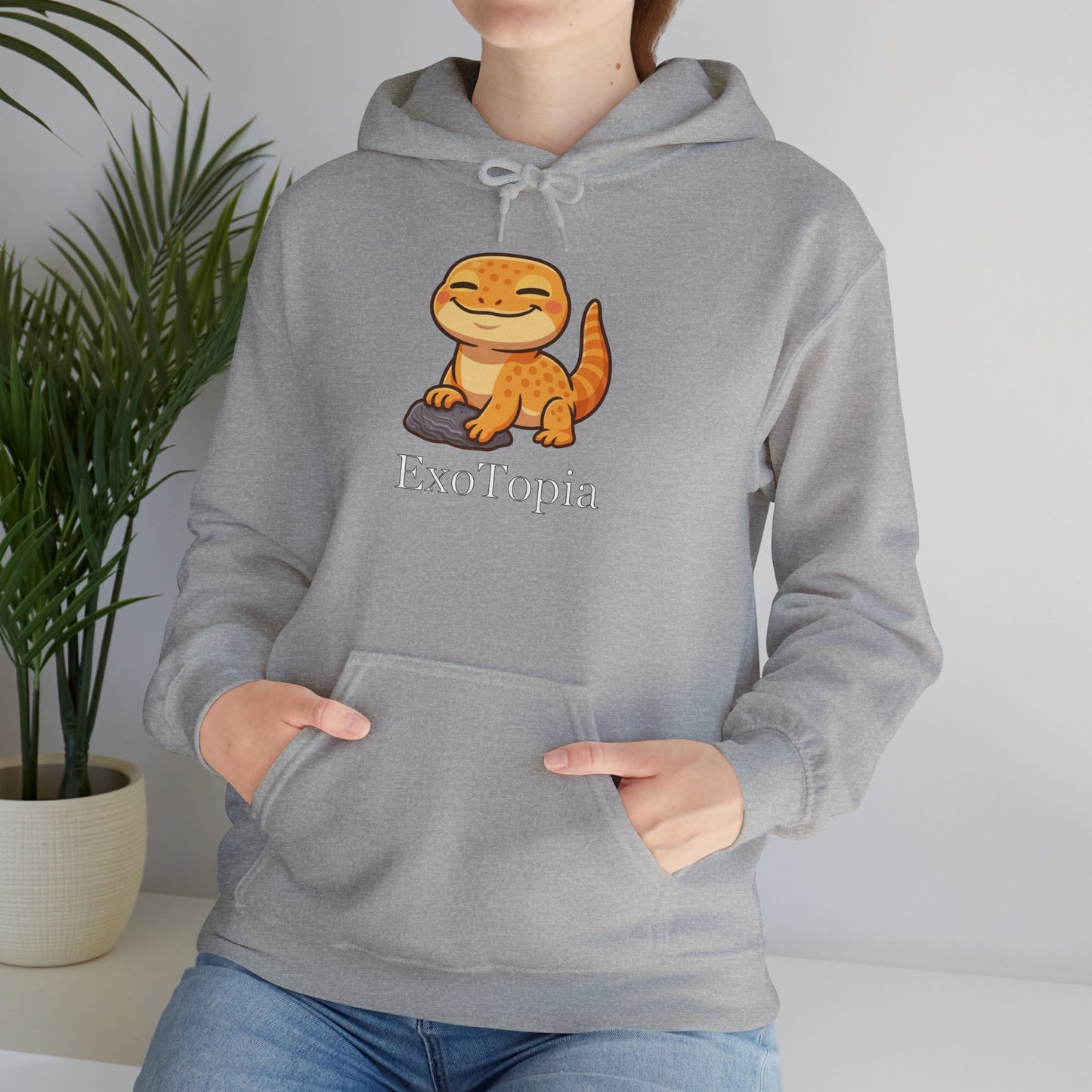 ExoTopia Hoodie - Cute Smiling Lizard