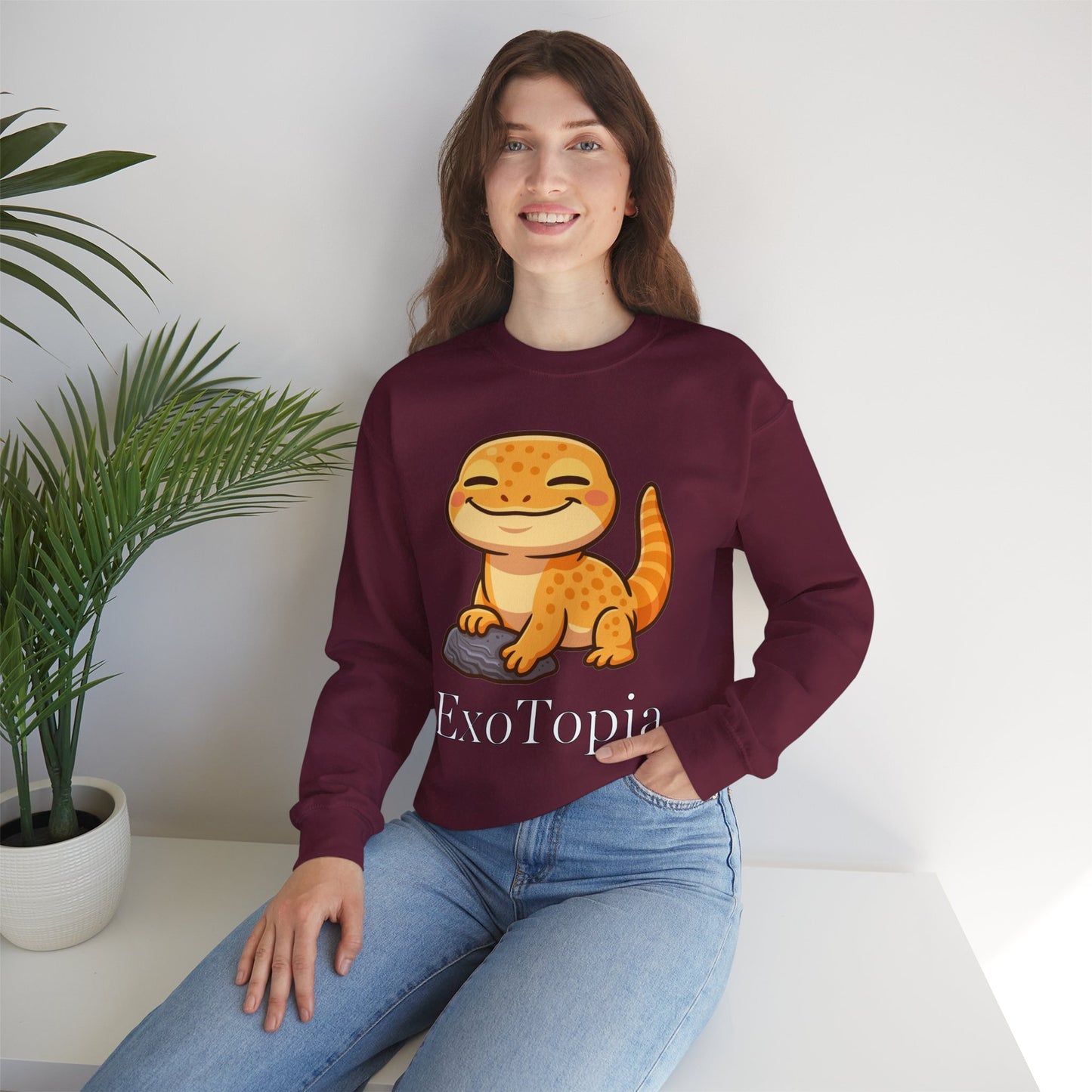 ExoTopia Crewneck - Cute Smiling Lizard
