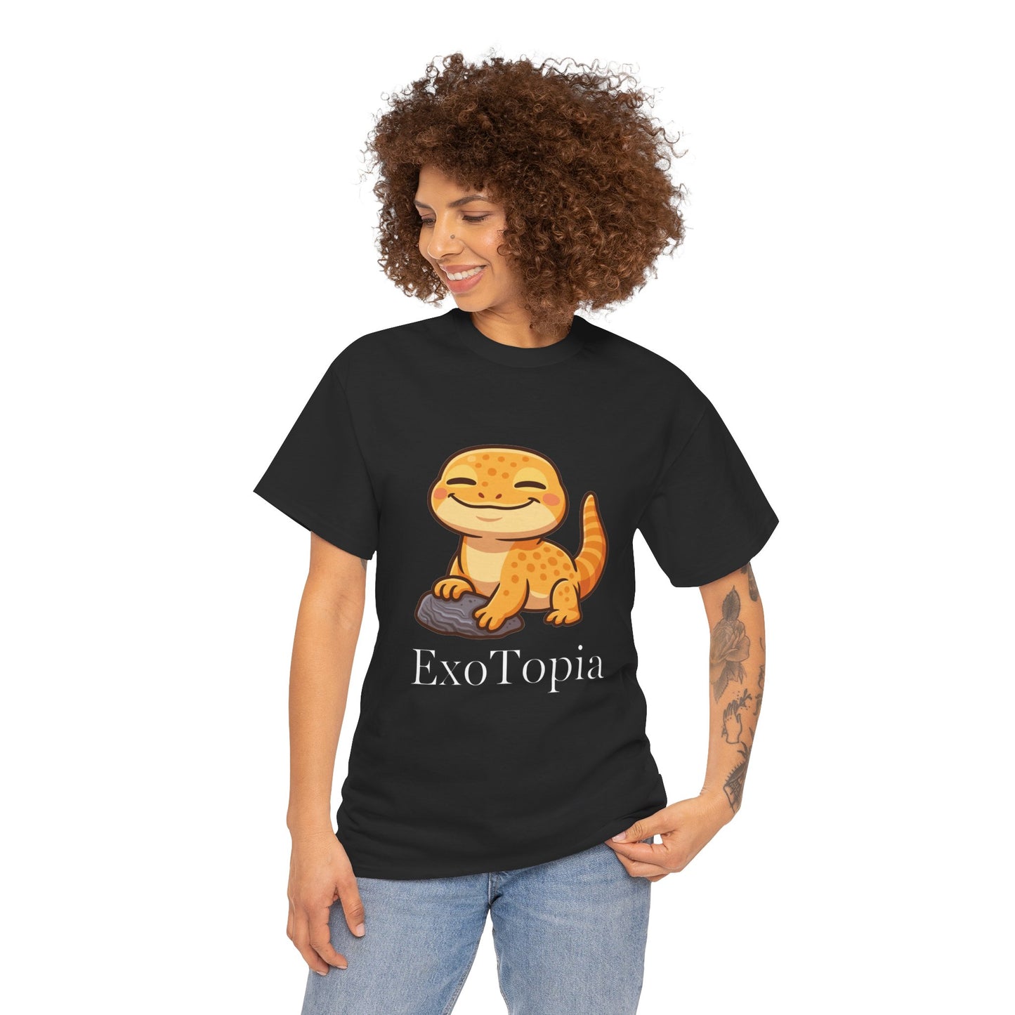 ExoTopia Graphic Tee – Cute Smiling Lizard