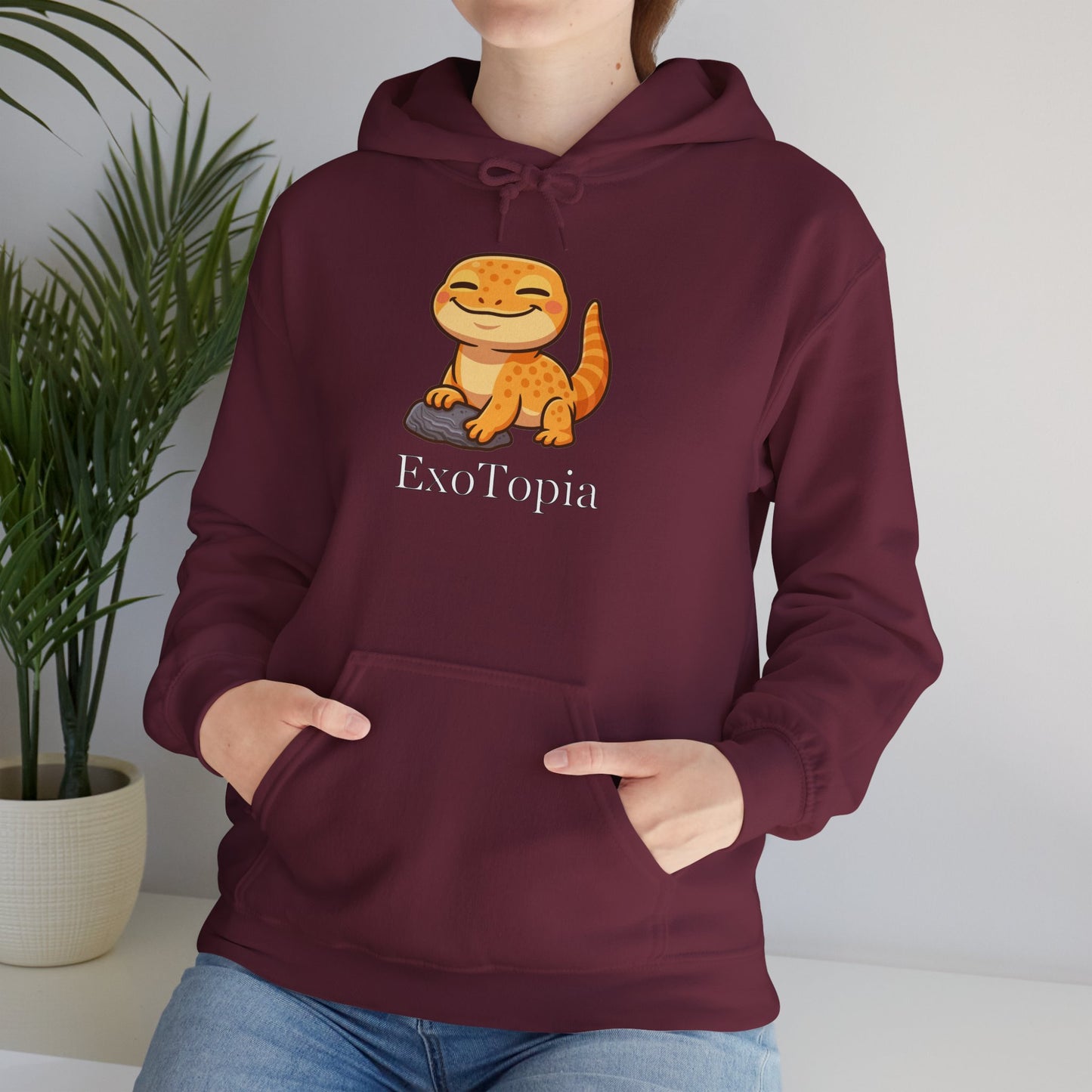 ExoTopia Hoodie - Cute Smiling Lizard