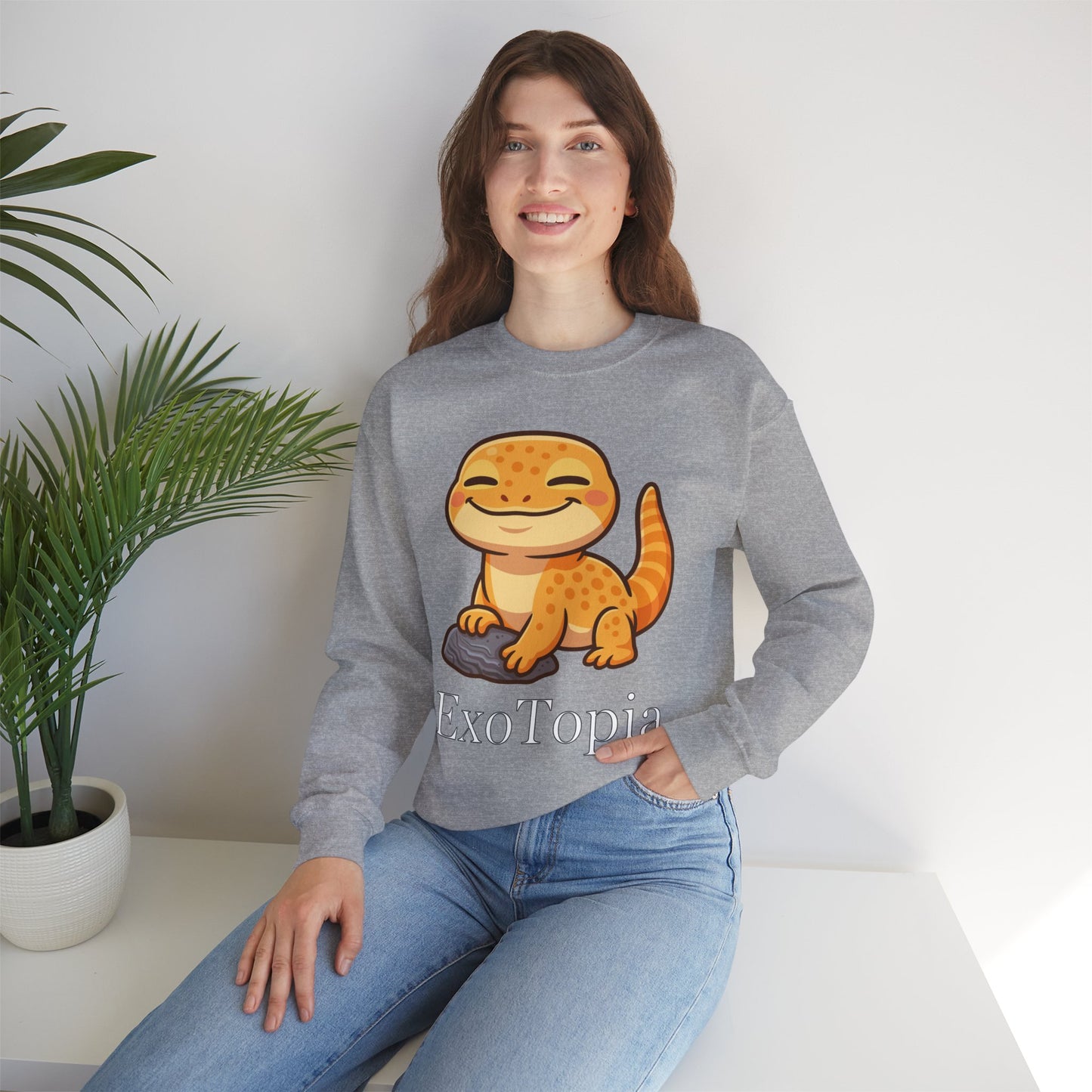 ExoTopia Crewneck - Cute Smiling Lizard