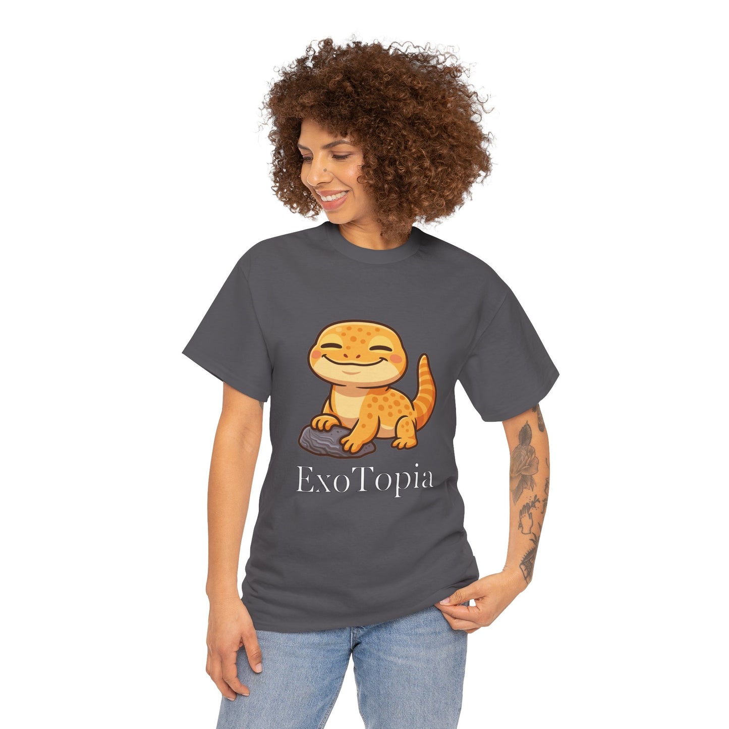 ExoTopia Graphic Tee – Cute Smiling Lizard