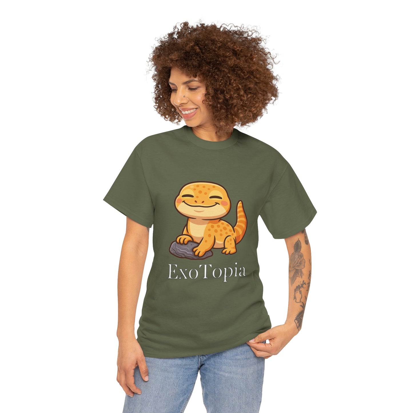 ExoTopia Graphic Tee – Cute Smiling Lizard